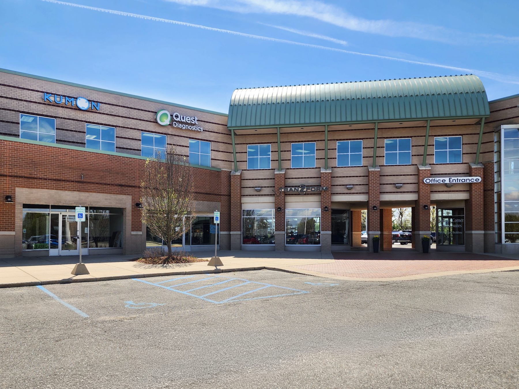 Our building, with parking at the entrance